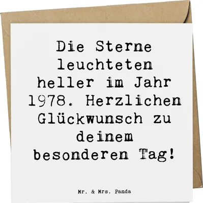 Produktbild von Mr. & Mrs. Panda Grußkarte Spruch 1978 Geburtstag - Weiß - Geschenk, Geburtstagsgeschenk, Happy Birthday, Erinnerung, Glückwunschkarte, Glückwunsch, doppelkarte