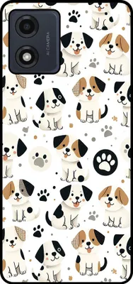 Produktbild von Smartphonica Handytasche passend für Motorola Moto E13 mit Hundedruck - TPU zurück Abdeckung Fall Hund Design