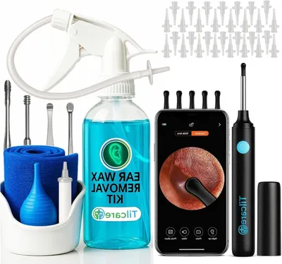 Produktbild von Set zur Ohrenreinigung - Set zur Ohrpflege - Ohrreinigung - Inklusive Ohrkamera - 30 Aufsätze - Weiß
