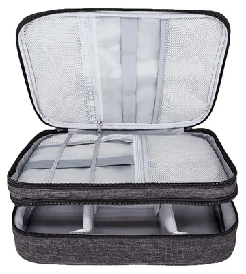 Immagine prodotto di Organizer per cavi - Impermeabile - Blu - 28 x 21 x 3 cm e 28 x 21 x 7 cm - Per viaggio e ufficio