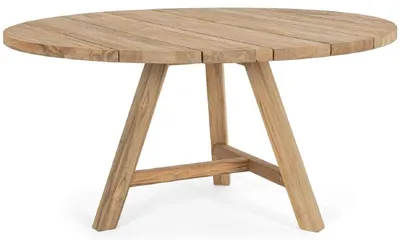 Obrázok produktu pre Casa Padrino luxusný záhradný stôl prírodné farby Ø 150 x v. 75 cm - Okrúhly záhradný jedálenský stôl z recyklovaného teaku - Teakový záhradný nábytok - Luxusný záhradný nábytok