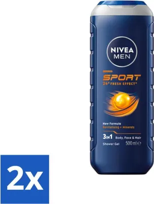 Zdjęcie produktu dla NIVEA MEN - Żel pod prysznic - Sport - 500 ml - Value pack - 2 szt