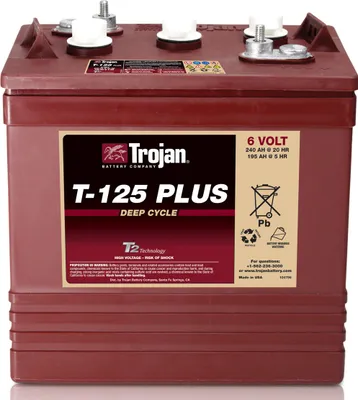 Produktbild von Trojan T-125 Plus 6V 240Ah Deep Cycle Traktionsbatterie ELPT-Anschluss