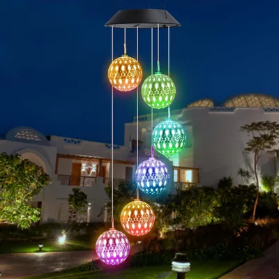 Produktbild von Solar Windspiel Garten 6 LED Farbwechsel Wasserfest für Außen Deko