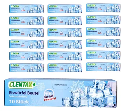Produktbild von CLENTAX Eiswürfelbeutel 30er Pack á 10 Stk für 7200 Eiswürfel