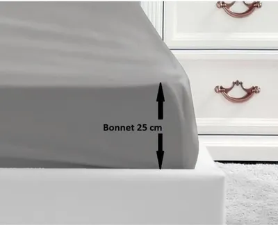 Produktbild von LOVELY HOME Spannlaken aus 100% Baumwolle 160x200x25 cm hellgrau