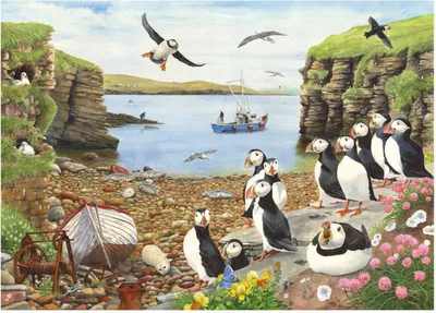 Image de Maison des Puzzles Puzzle Puffin Parade 500 XL Teile Tiere