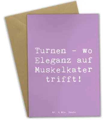Produktbild von Mr. & Mrs. Panda Grußkarte Spruch Turnen Eleganz - Lavendeltraum - Geschenk, Teamsport, Sport, osterkarten, glückwunschkarten, Sportler, Sportarten, Disziplin, Geschenke