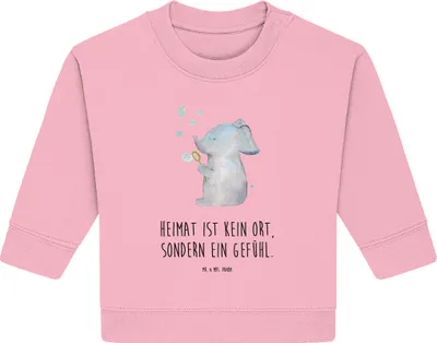 Produktbild von Mr. & Mrs. Panda Organic Baby Pullover Elefant Seifenblasen 24. - 36. Monat - Baumwolle Pink - Geschenk, Lustige Sprüche, Bullover, Liebe, Heimat, Elefanten, Liebesspruch