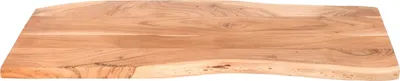 Produktbild von Tischplatte 100x40 cm Louisa, Holzplatte Akazienholz massiv + naturfarben + lackiert, Baumkanten-Platte für Heimwerker, Arbeitsplatten, Tische & Fensterbretter