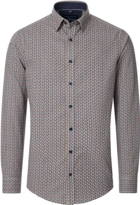 Produktbild von CASAMODA Herren Freizeithemd Langarm Button-Down Comfort Orange gemustert XL
