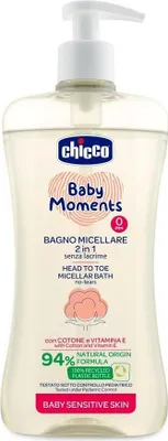 Obrázek produktu pro Chicco Baby Moments Micelární Gel 2v1 pro Koupel 0m+ 500ml