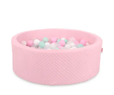 Produktbild von Trockene Bällebad mit 200 bunten Bällen 90 cm rosa für Kinder inklusive Stoffbeutel