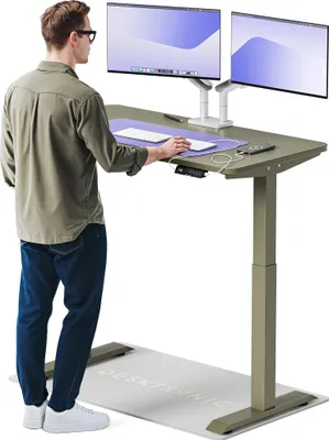 Produktbild von Desktronic HomeOne Elektrisch höhenverstellbarer Schreibtisch 120x60cm Grün/Grün mit Memory-Funktion, Anti-Kollisions Technologie, USB-A und USB-C-Ladeanschlüssen