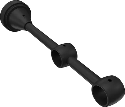 Produktbild von Interdeco Träger mit Abstand 11/17 cm / Wandhalterung für Gardinenstangen 16 mm Ø, 2-läufig Schwarz, Typ Primus