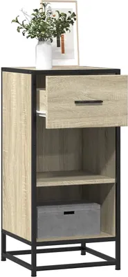 Produktbild von vidaXL Sideboard Sonoma-Eiche 35,5x35x76 cm Holzwerkstoff und Metall