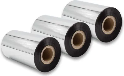 Produktbild von vhbw 3x Thermotransfer-Band kompatibel mit Citizen 4081, 2001, 631, 4121 Drucker Etikettendrucker, Wischfest, 110 mm x 300 m, Wachs-Plus Schwarz