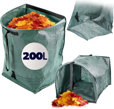 Produktbild von KADAX Gartenabfallsack 200 L, faltbarer Abfallsack für Gartenarbeit, Gartensack für Grünschnitt & Gartenabfälle, Laubsack mit Griffen, Grünschnittsack aus Polypropylen
