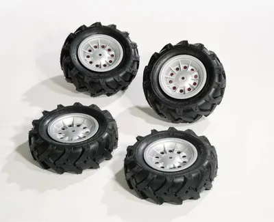 Immagine prodotto di Rolly Toys Ersatzreifen Luftreifen Kinderfahrzeuge 4 Stk, Felgen silber 310x95mm