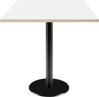 Produktbild von Tisch 70 x 70 cm – weißes Rom-Modell mit Holzkanten