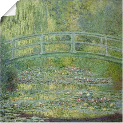 Produktbild von ARTland Poster Seerosenteich und japanische Brücke. Größe: 70x70 cm