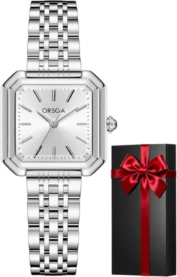 Produktbild von CIVO Damenuhr Eckig Analog Quarz Edelstahl Wasserdicht Armbanduhr für Frauen Elegante Rechteckige Uhr Geschenk Silber Gold