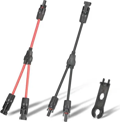 Zdjęcie produktu dla Zestaw złączy typu T do paneli słonecznych, 6 mm², zawierający kable do paneli słonecznych i narzędzia do instalacji fotowoltaicznych