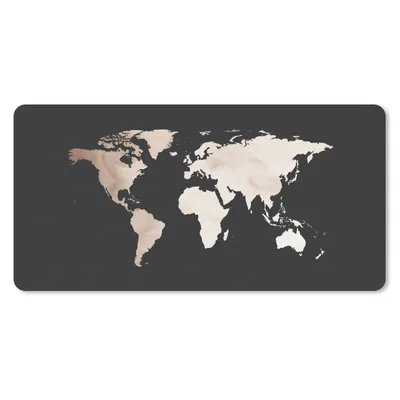Produktbild von MuchoWow® Schreibtischunterlage Weltkarte - Weiß - Design 80x40 cm - XXL Mauspad - Gaming Mauspad