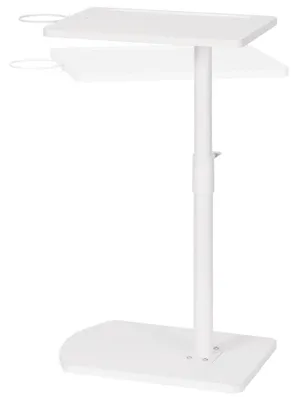 Obrázek produktu pro C-Form, příkonový stolek, výškově nastavitelný, 45,5–78 cm, otočný o 360°, bílý, s držákem na nápoje a zásuvkou