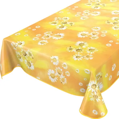 Produktbild von Tischdecke Wachstuch Blumen Gelb Robust Wasserabweisend Breite 140 cm Länge 120 cm