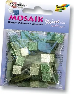 Immagine prodotto di Mozaika kamyczki brokatowe 10 x 10 mm zielone około 190 sztuk