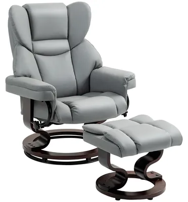 Produktbild von HOMCOM Relaxsessel mit Hocker, 360° drehbarer Liegesessel mit Liegefunktion