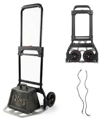 Immagine prodotto di Carrello pieghevole Relaxdays, fino a 120 kg, L x P x A 111 x 52 x 48 cm, carrello da trasporto per traslochi, con manico telescopico in acciaio, argento/nero