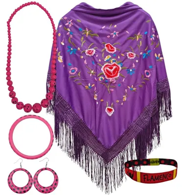 Image de Écharpe brodée de fleurs et accessoires