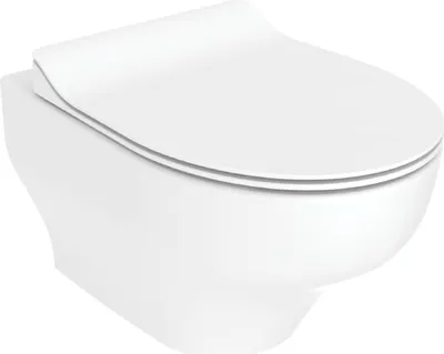 Produktbild von Creavit NESS Wand-WC Tornado Flush randlos glänzend weiß spülrandloses Hänge WC ohne Sitz