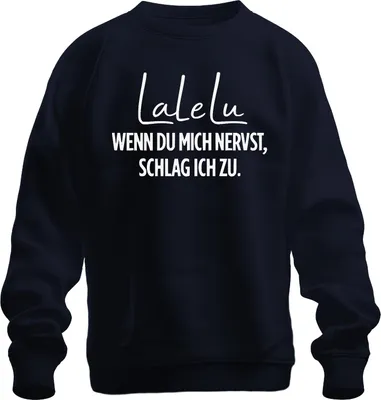 Obrázek produktu pro Lalelu Když mě naštveš, praštím tě Vtipná sarkastická máma Uni mikina, námořnická modrá, M
