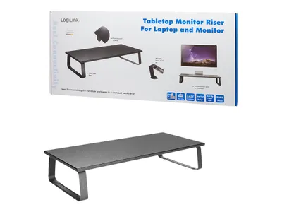 Obrázek produktu pro LogiLink Monitor Riser - Stojan - pro LCD displej/notebook - lisovaná deska, ocel, ethylenvinylacetát (EVA)