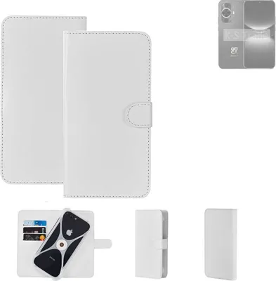 Produktbild von K-S-Trade Handy Hülle Schutz Hülle kompatibel mit Huawei nova 12 Lite Cover Case Bookstyle Bumper weiß 1x