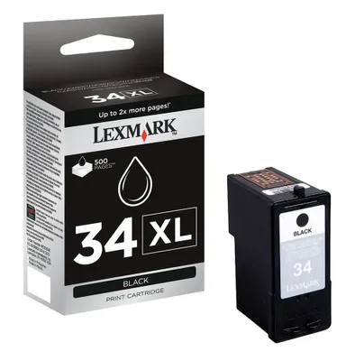 Obrázek produktu pro Lexmark 34XL, Vysoká (XL) výtěžnost, Černá, Inkoust na pigmentové bázi, 1 kusů