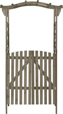Produktbild von vidaXL Pergola mit Tor 116x40x204 cm Grau Massivholz Tanne
