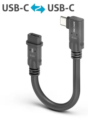 Immagine prodotto di PureLink MicroX4 da USB-C a USB-C a 90°, USB4 Gen2x2, 20 Gbps, 0,10 m