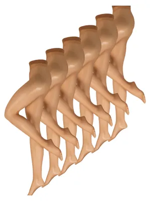 Produktbild von NUR DIE 6-Pack Transparent Strumpfhose 15 Den - amber - Größe 44/48 = L