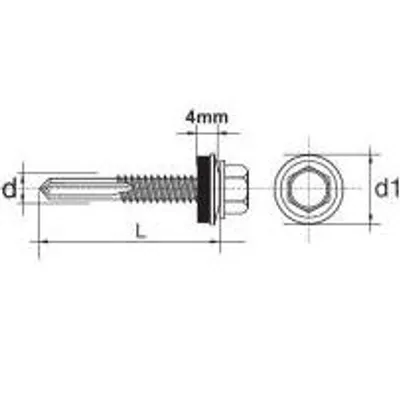 Produktbild von IMPAX Selbstbohrschraube mit EPDM #12MM RAL9010 5,5*32MM - 2,0 STO - 635249010*32