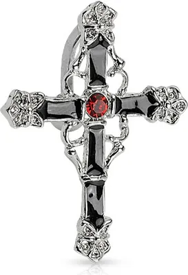 Produktbild von Bauchnabelpiercing Top Down Kreuz Gothic Zirkonia Kristall Bananabell