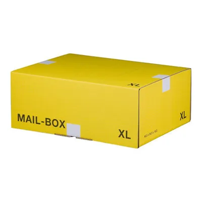 Produktbild von 20x Versandkarton 460x333x174mm MAILBOX XL mit Steckverschluss wiederverschließbar gelb