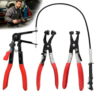 Obrázok produktu pre Kliešte na hadicové spony 3 kusy, pre autodielňu