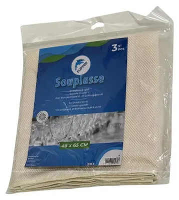 Produktbild von Flipper Souplesse Mikrofaser Reinigungstücher Fenstertuch Glastuch Spiegelputztuch streifenfrei fusselfrei extra saugfähig 3er Set 45x65 cm