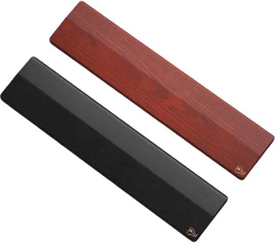 Image de Repose-poignets en bois pour clavier - marron