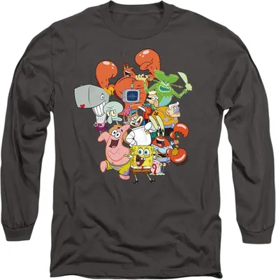 Produktbild von SpongeBob SquarePants - "The Whole Gang" T-Shirt für Herren/Damen Uni TV10719 (L) (Holzkohle)