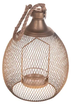 Immagine prodotto di Lampada Lanterna Decorativa 29,5 cm in Metallo e Vetro Oro